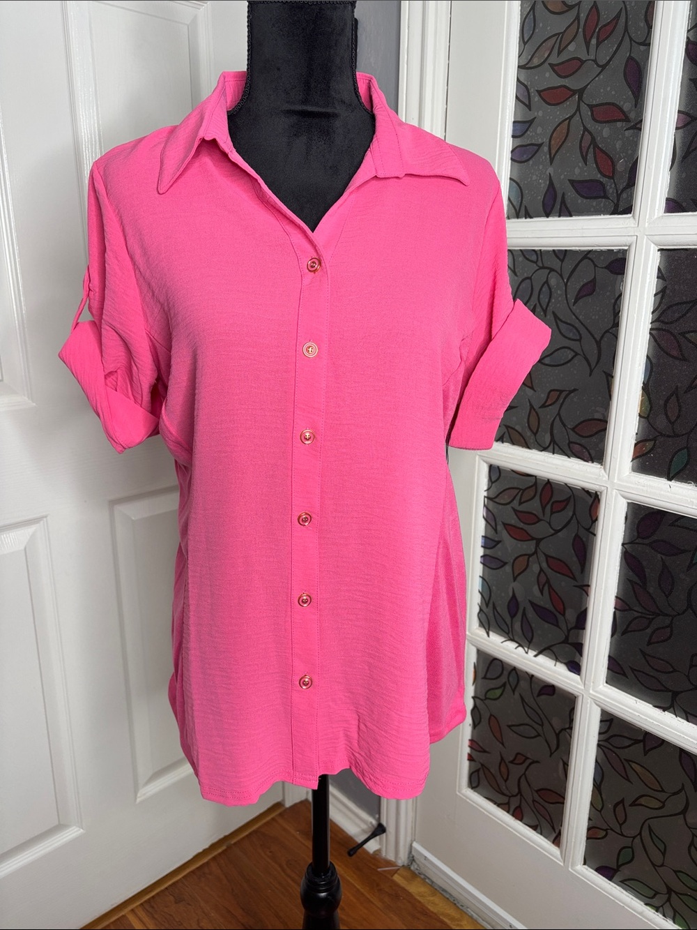 Ashley Blue Bright Pink Button-Down Shirt